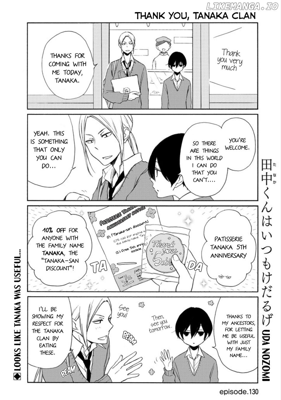 Tanaka-kun wa Itsumo Kedaruge chapter 130 - page 1